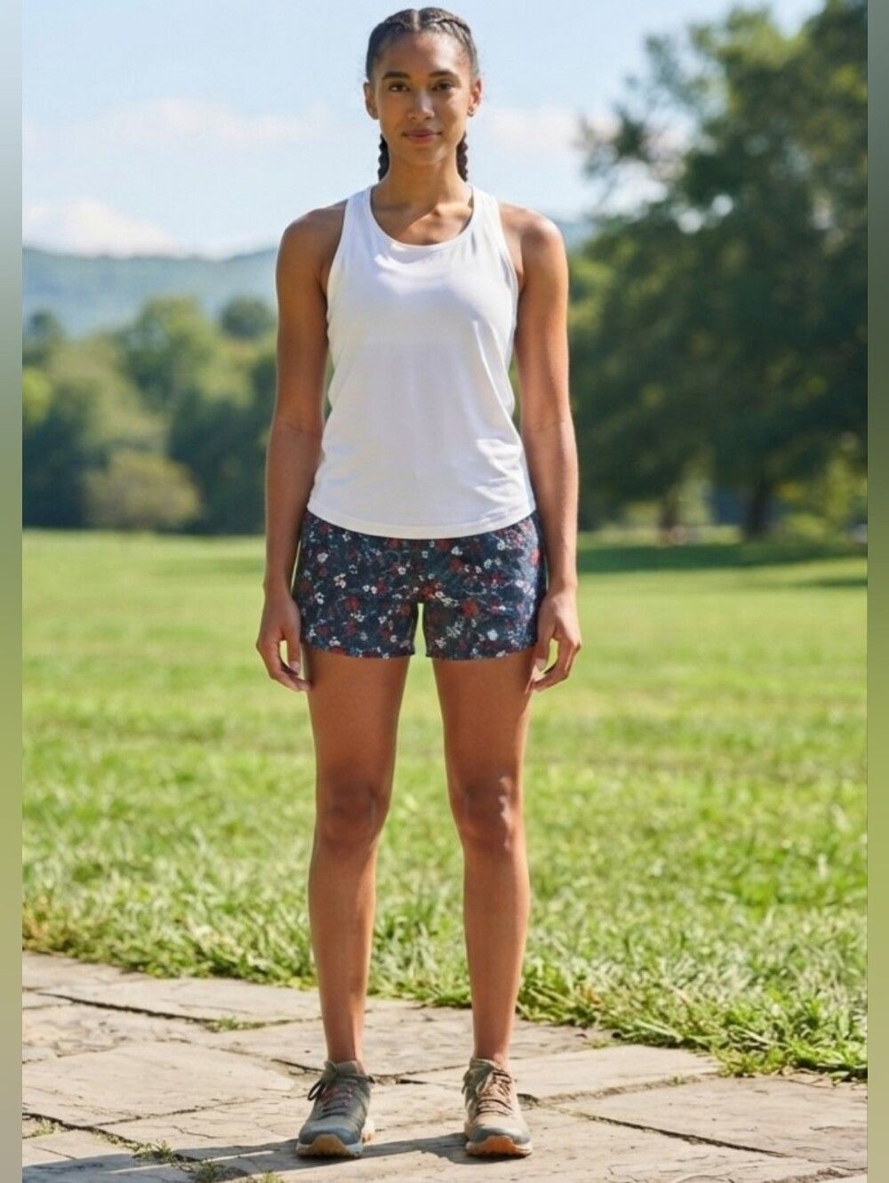 Columbia Women's Navy Floral Athletic Shorts